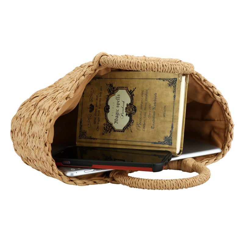 Gets Summer Women Straw Bag, Hand-woven Tote Handbag Retro Beach Bags - Image 2